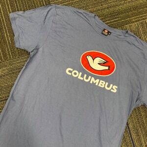 Columbus Genuine Merchandise Blue Graphic T Shirt‎ Mens XL Cotton Italy